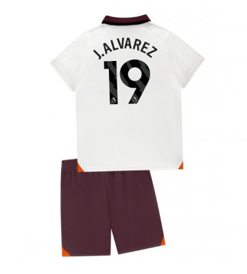 Manchester City Julian Alvarez #19 Koszulka Wyjazdowych Dziecięca 2023-24 Krótki Rękaw (+ Krótkie spodenki)
